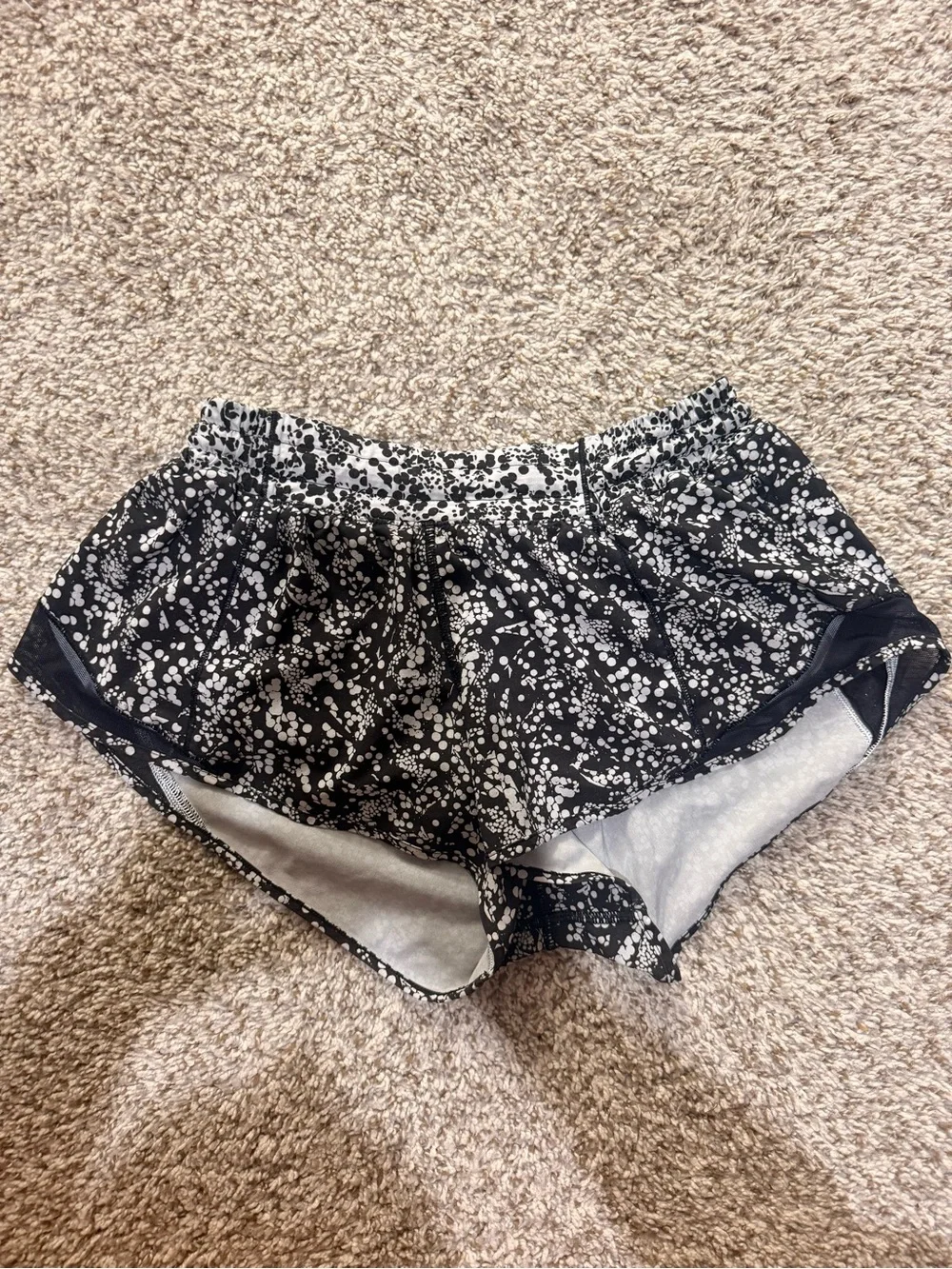 Black Polkadot Athletic Shorts